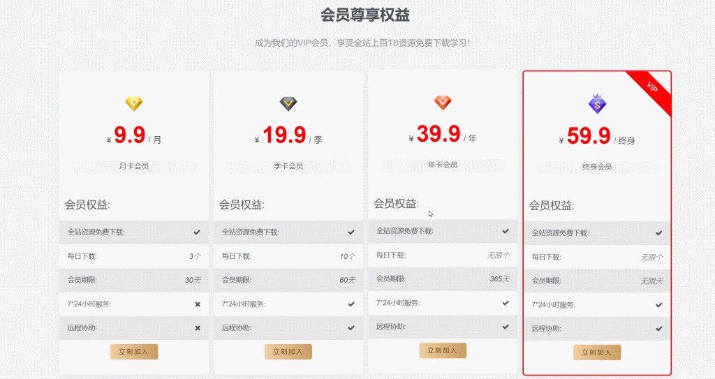 子比主题 – 首页VIP购买小工具（第一版）-锦瑟博客