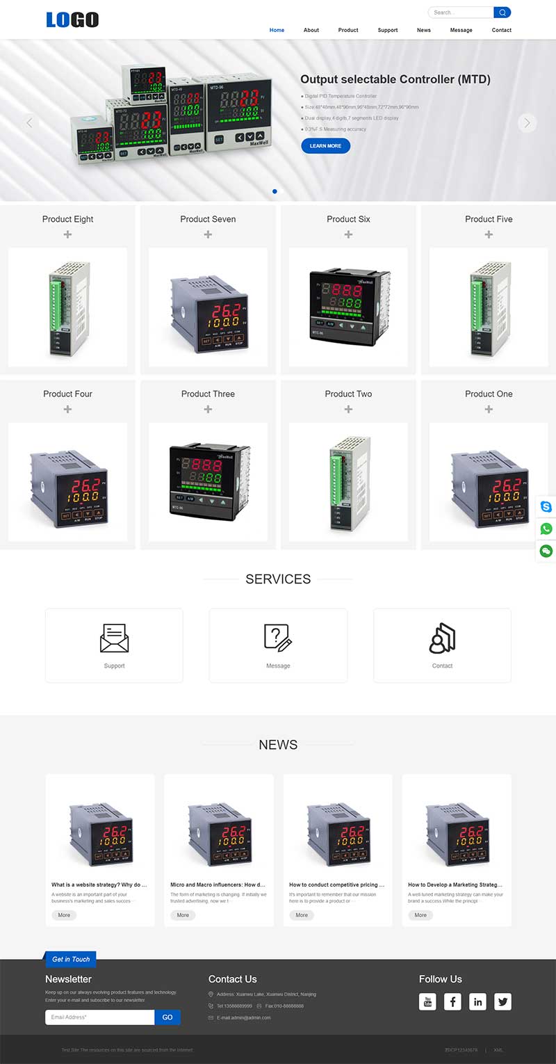 中英文外贸pbootcms网站模板 自适应-锦瑟博客