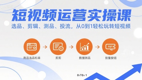 短视频运营实操课，选品、剪辑、测品、投流，从0到1轻松玩转短视频-锦瑟博客