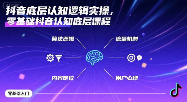 抖音底层认知逻辑实操，零基础抖音认知底层课程-锦瑟博客
