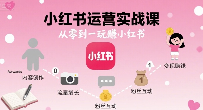 小红书运营实战课，从零到一玩賺小红书-锦瑟博客