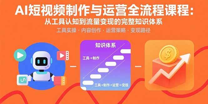 (15863期)AI短视频制作与运营全流程课程:从工具认知到流量变现的完整知识体系-锦瑟博客