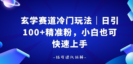 玄学赛道冷门玩法，日引100+精准粉，小白也可快速上手-锦瑟博客