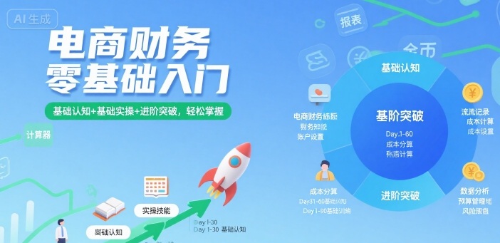 电商财务零基础入门，基础认知+基础实操+进阶突破，轻松掌握-锦瑟博客