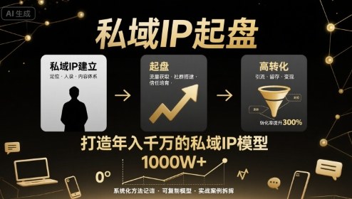 私域IP起盘,私域ip建立、起盘、高转化,打造年入千万的私域ip模型-锦瑟博客