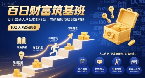 百日财富筑基班，助力普通人从认知到行动，带你解锁顶级财富密码-锦瑟博客